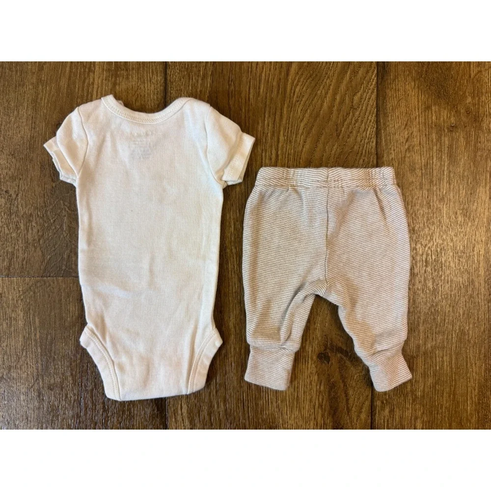 Carters Preemie Baby Boy Outfit Short Sleeved Bodysuit Pants Stripe Sun Airplane